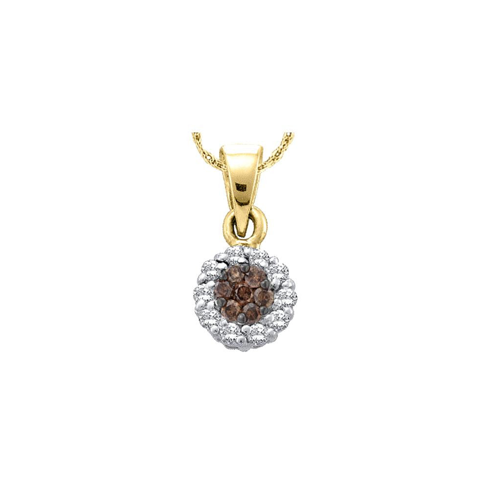 1 CT-Diamond BROWN FLOWER PENDANT