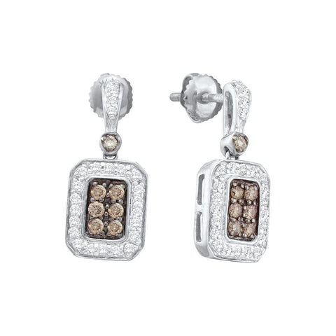 1-2CTW-Diamond FASHION BROWN EARRINGS