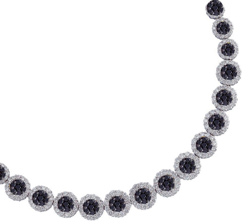 5 CTW-Diamond BLACK FLOWER NECKLACE