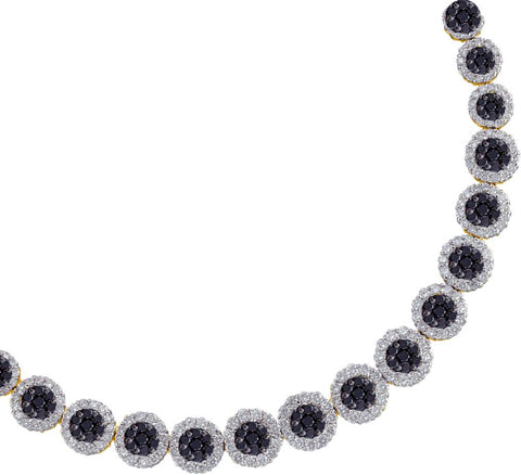 5.0CTW-Diamond BLACK FLOWER NECKLACE