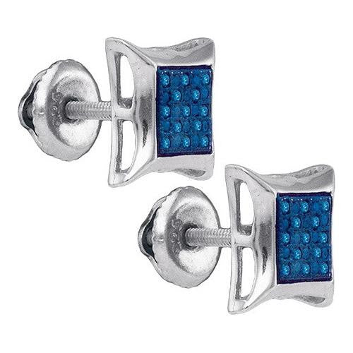 925 Sterling Silver White 0.07CT DIAMOND MICRO-PAVE EARRINGS