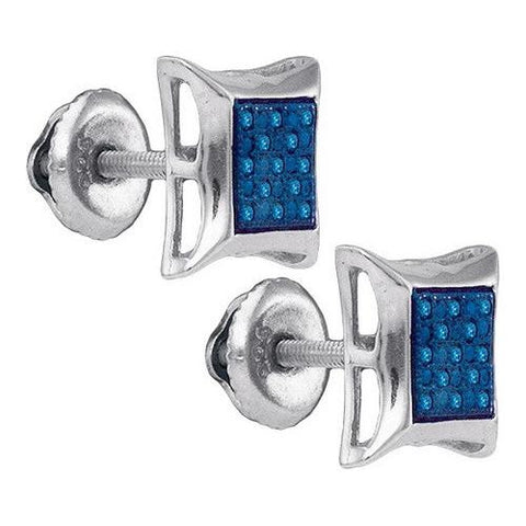 925 Sterling Silver White 0.07CT DIAMOND MICRO-PAVE EARRINGS