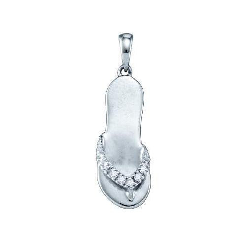 925 Sterling Silver White 0.05CTW DIAMOND LADIES FASHION PENDANT