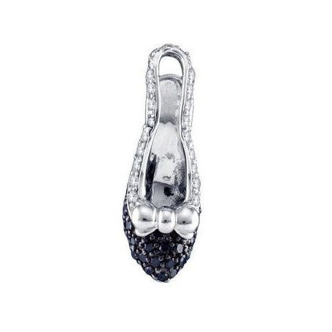 925 Sterling Silver White 0.26CTW DIAMOND LADIES SHOE PENDANT