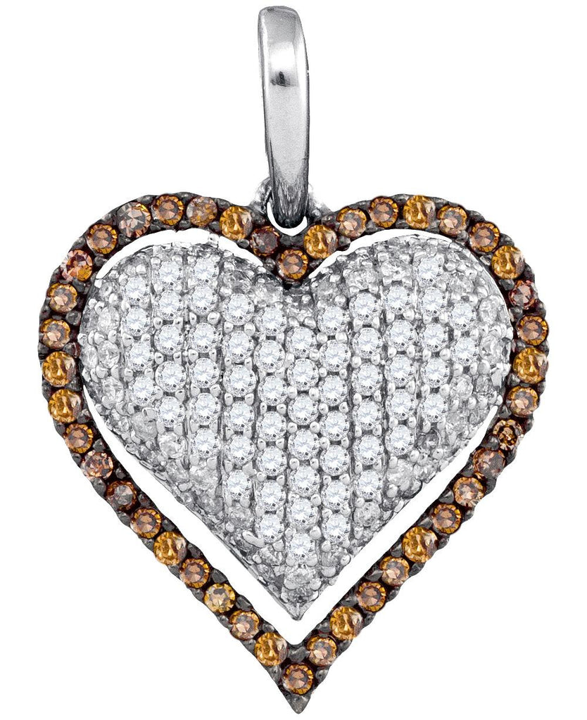 7-8CT-Diamond BROWN HEART PENDANT