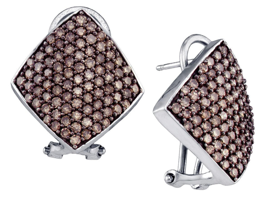 1 7-8CT-Diamond FASHION BROWN EARRING