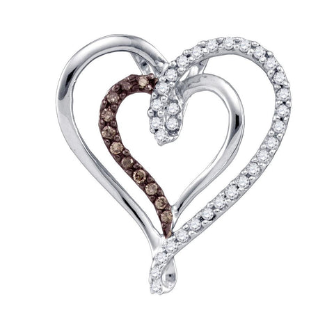 1-4CT-Diamond BROWN HEART PENDANT