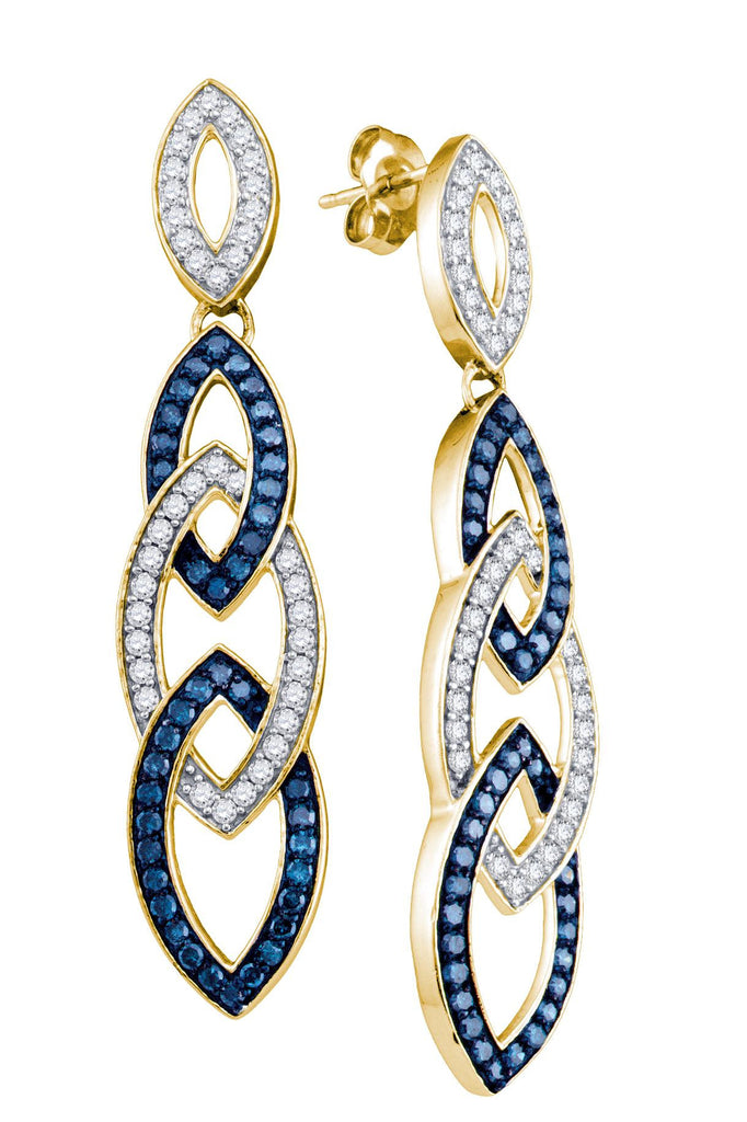 1 5-8CT-Diamond FASHION BLUE EARRING