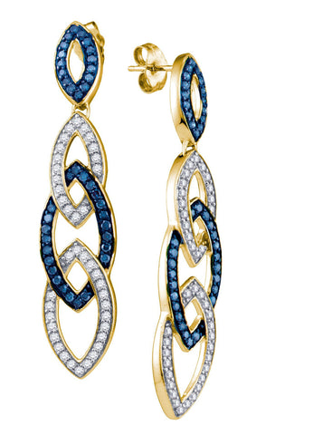 1 1-2CTW-Diamond FASHION BLUE EARRING