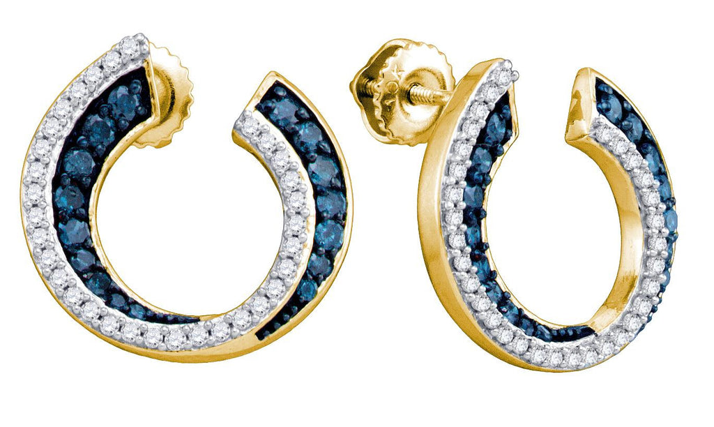 3-4CTW-Diamond FASHION BLUE EARRING