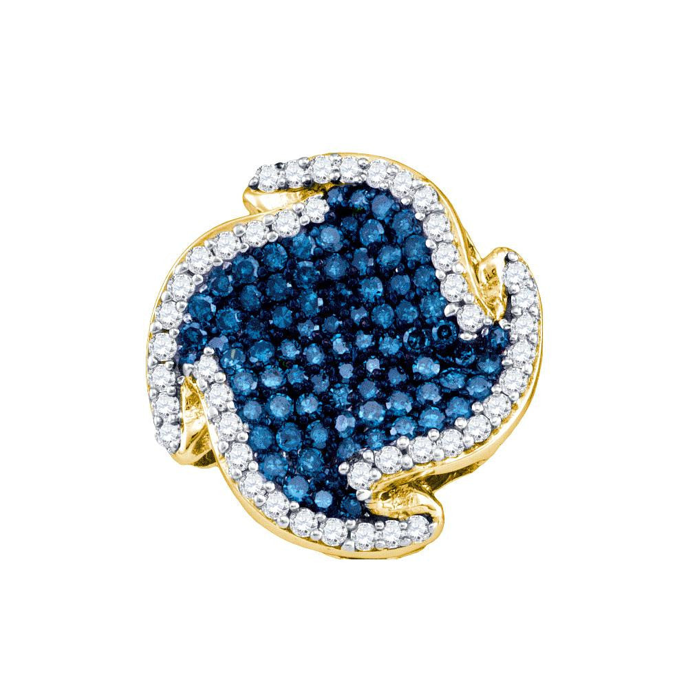 1 CT-Diamond FASHION BLUE PENDANT