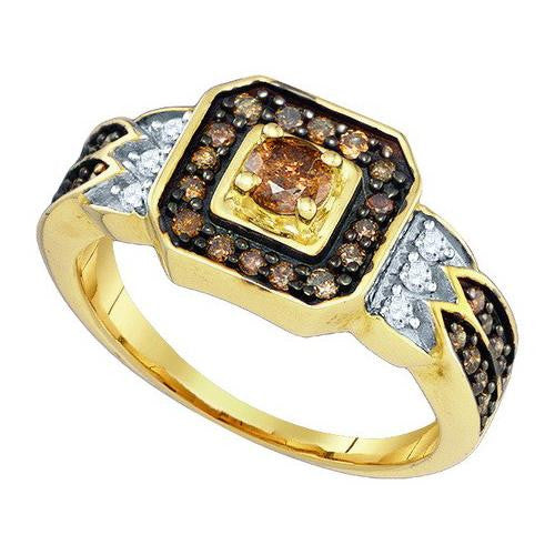 10KT Yellow Gold 0.68CT DIAMOND 0.25CT CRD BRIDAL  RING