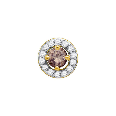 1-2CTW-Diamond CIRCLE BROWN PENDANT