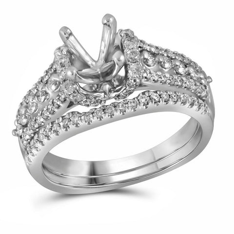 3-4CT-Diamond SEMI-MOUNT BRIDAL SET