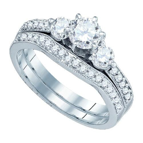 14K White-gold 1.0CTW DIAMOND 0.50CTW CRD BRIDAL SET