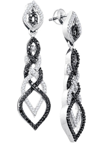 1 3-4CT-Diamond FASHION BLACK EARRING