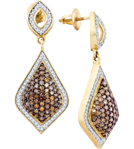 2  1-5CT-Diamond BROWN  EARRING