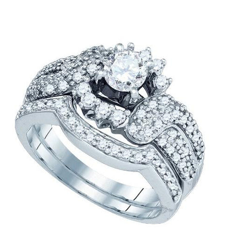 14KT White Gold 1.00CTW DIAMOND 0.42CTW CRD BRIDAL RING