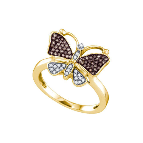 1-5CTW-Diamond BUTTERFLY BROWN RING