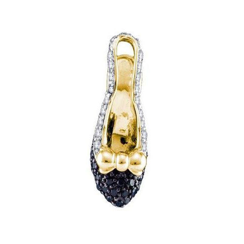 925 Sterling Silver Yellow 0.26CT DIAMOND LADIES SHOE PENDANT