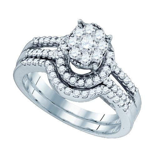 10KT White Gold 0.78CTW DIAMOND SOLI STAR BRIDAL SET