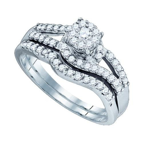 10KT White Gold 0.56CTW DIAMOND SOLI STAR BRIDAL SET