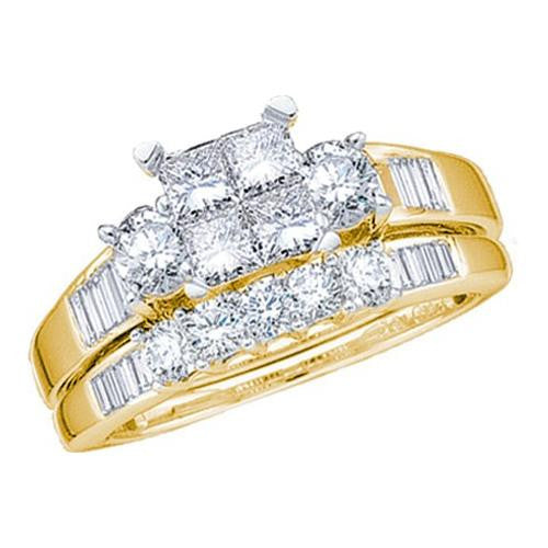 10KT Yellow Gold 0.53CTW DIAMOND PRIINCESS CENTER BRIDAL SET