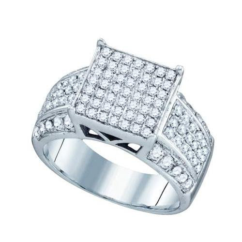 925 Sterling Silver White 0.97CTW DIAMOND LADIES MICRO PAVE RING