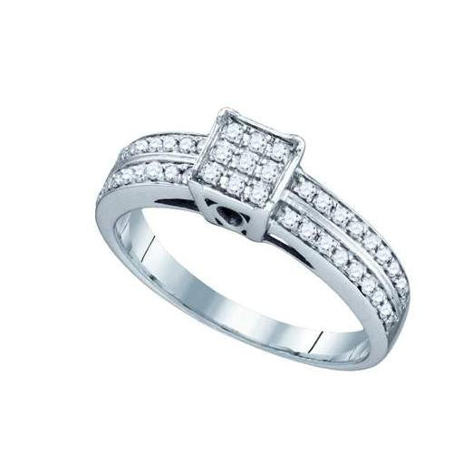 925 Sterling Silver White 0.34CTW DIAMOND LADIES MICRO PAVE RING