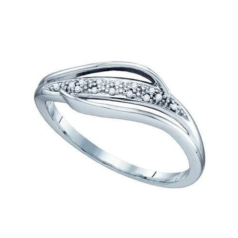 10KT White Gold 0.04CTW DIAMOND LADIES FASHION RING