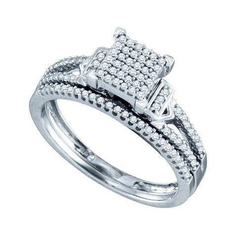 925 Sterling Silver White 0.33CT DIAMOND FASHION BRIDAL RING