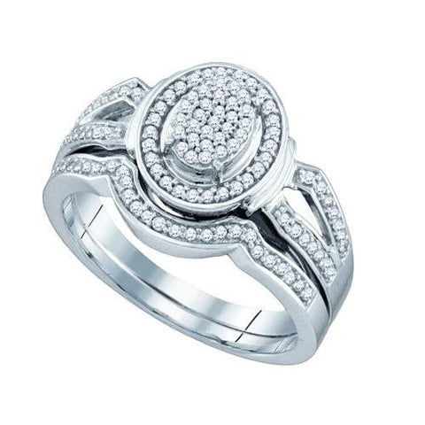 925 Sterling Silver White 0.33CT DIAMOND FASHION BRIDAL RING