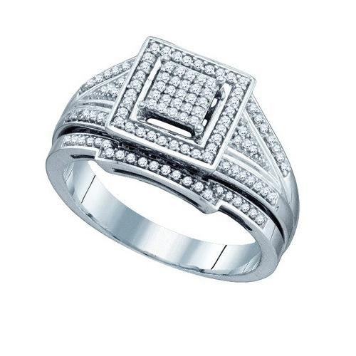 925 Sterling Silver White 0.33CT DIAMOND FASHION BRIDAL RING