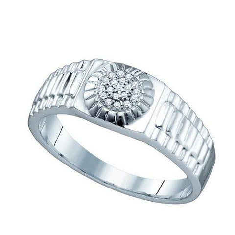 925 Sterling Silver White 0.05CT DIAMOND MICRO PAVE BAND