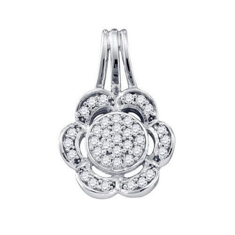 925 Sterling Silver White 0.13CTW DIAMOND LADIES MICRO PAVE PENDANT