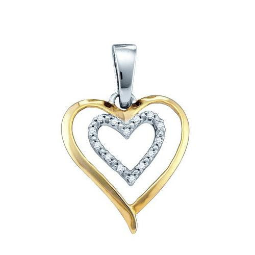 925 Sterling Silver White 0.05CT DIAMOND LADIES HEART PENDANT