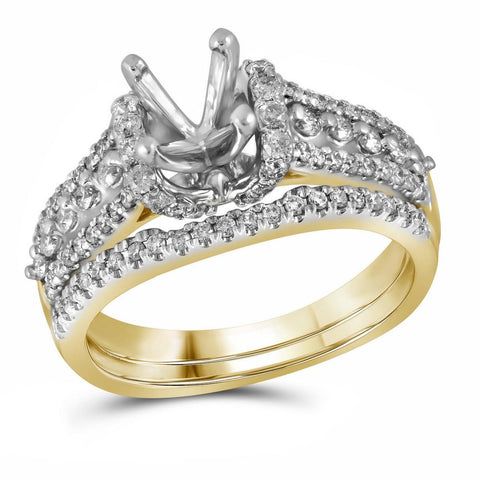 3-4CT-Diamond SEMI-MOUNT BRIDAL SET