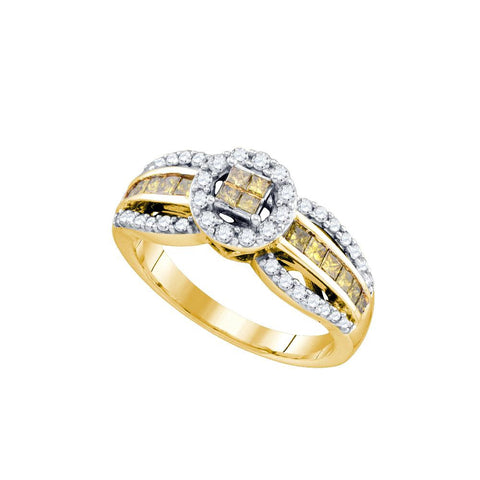 3-4CTW-Diamond INVISIBLE YELLOW RING