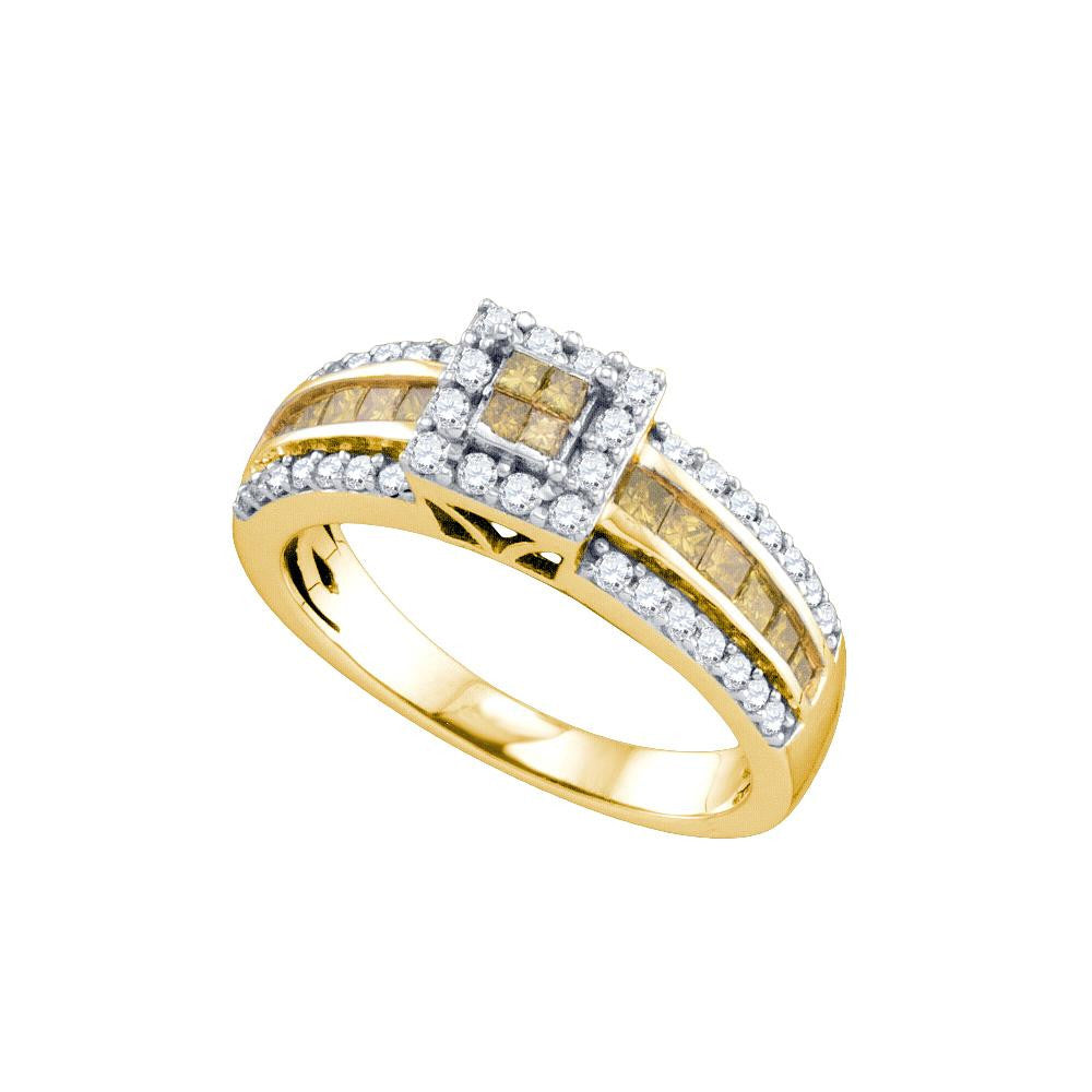 7-8CTW-Diamond INVISIBLE YELLOW RING