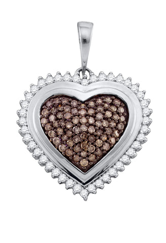 1 CTW-Diamond BROWN HEART PENDANT