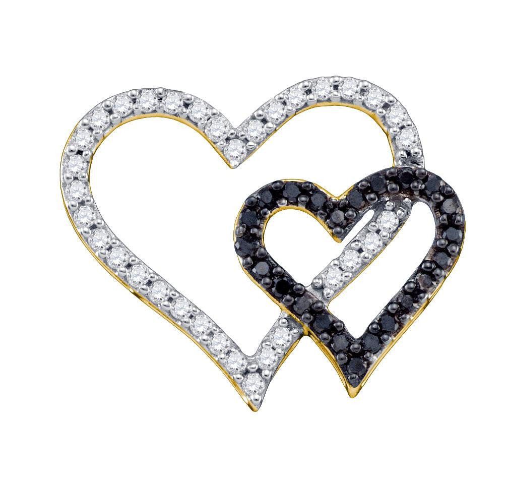 1-2CTW-Diamond HEART BLACK PENDANT