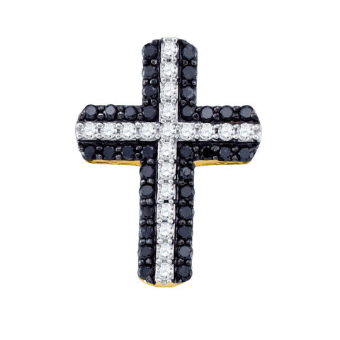 3-4CTW-Diamond CROSS BLACK PENDANT