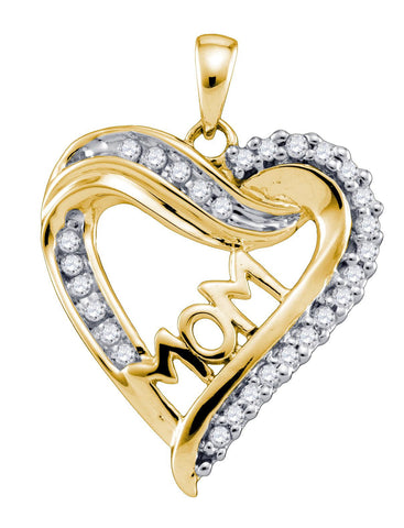 1-5CT-Diamond HEART MOM PENDANT""