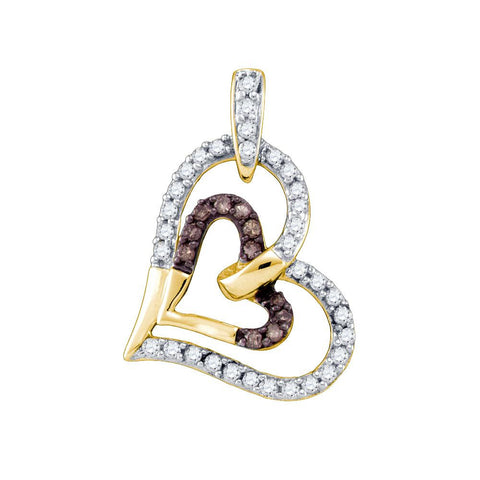 1-3CTW-Diamond BROWN HEART PENDANT