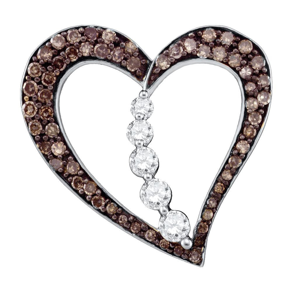 1-2CT-Diamond HEART BROWN PENDANT