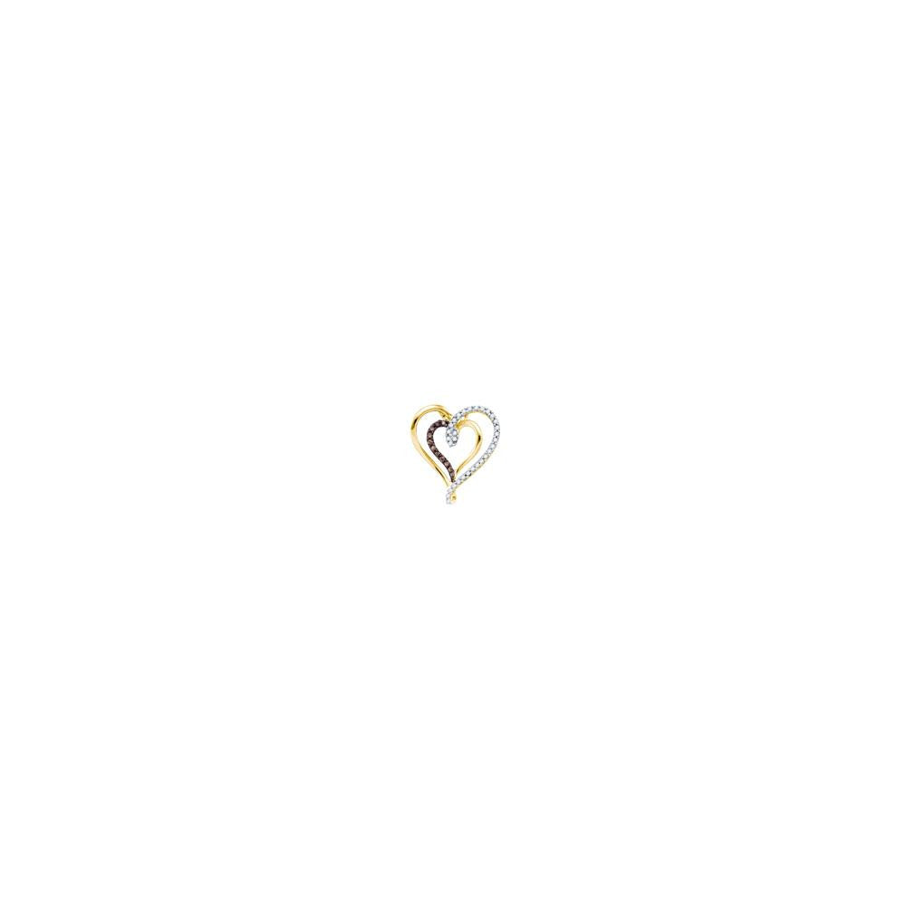 1-4CTW-Diamond BROWN HEART PENDANT