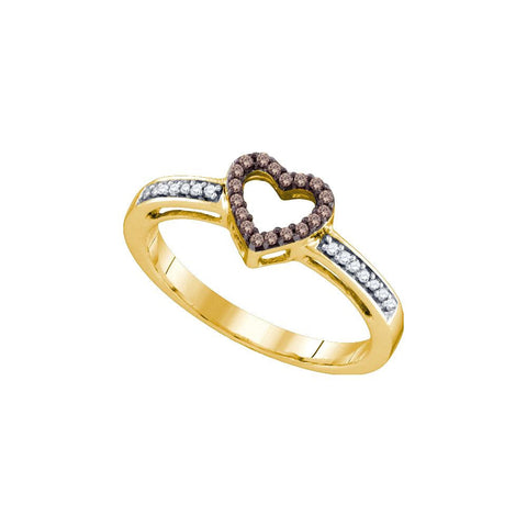 1-8CT-Diamond BROWN HEART RING