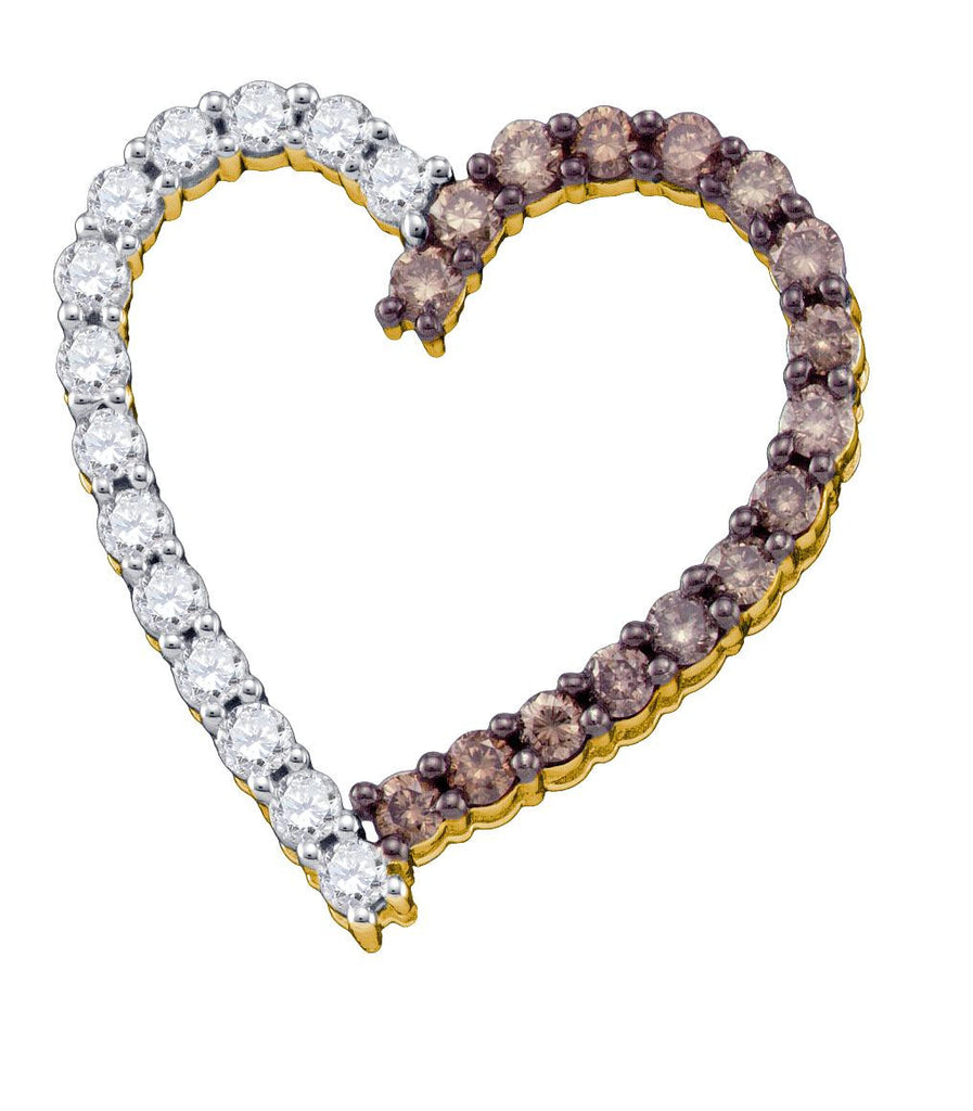 1 1-3CTW-Diamond HEART BROWN PENDANT