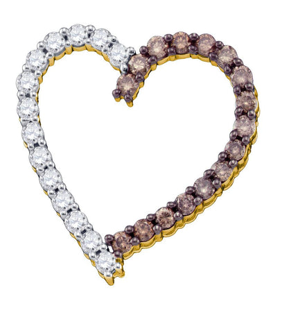 1 1-3CTW-Diamond HEART BROWN PENDANT