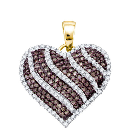 1 CTW-Diamond BROWN HEART PENDANT